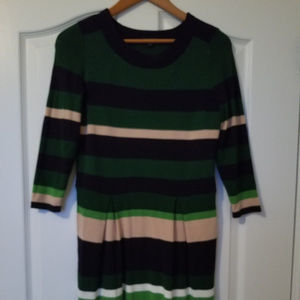 Ann Taylor Sweater Stripe Dress, XS